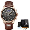 2022 LIGE Men's Leather Watch Perfect For Gift 