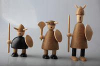 Anniversary Gift for Men hand made teak viking puppets set, boy's gift ,Gift for Him,Boyfriend Gift