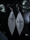 Holy Leather: Grey teardrops with burned cross