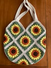 Sunflower Crochet Tote Bag