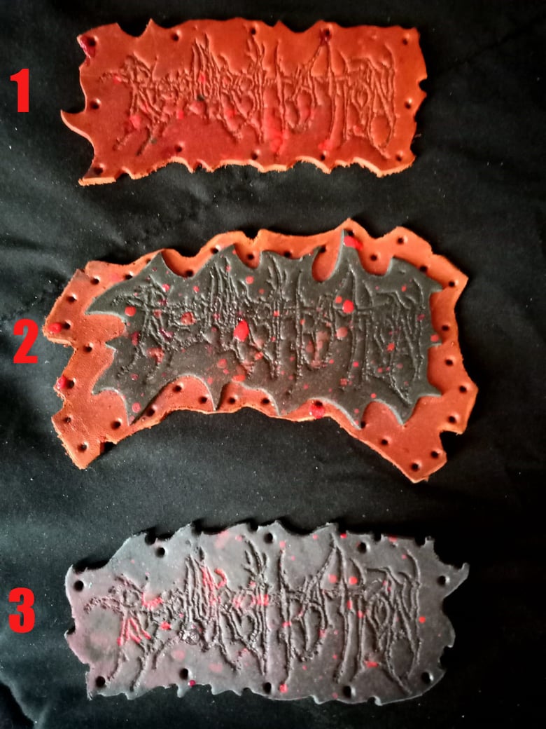 Image of REGURGITATION hand made genuine leather patch 3