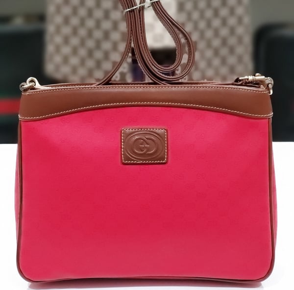 Image of Vtg. Gucci Red Mini Monogram Crossbody Bag