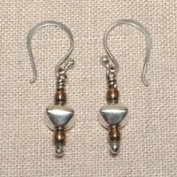 Petite Sterling Silver & Copper Mixed Metal Earrings
