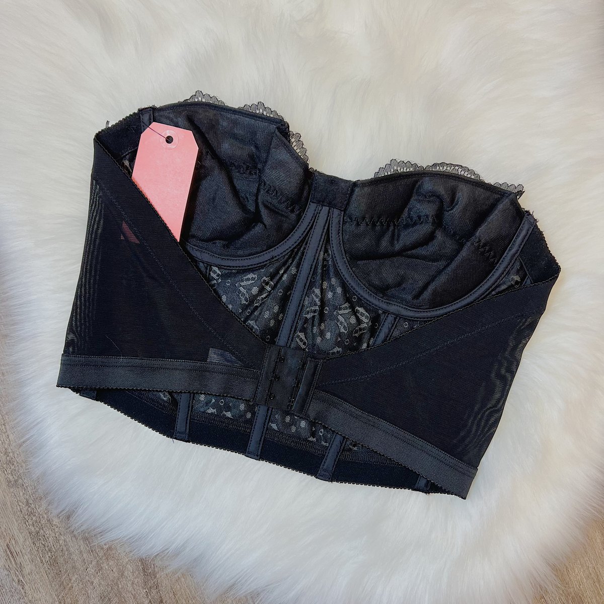 Size 38B/36C - Vintage Gelmart Black Lace Bustier NWT