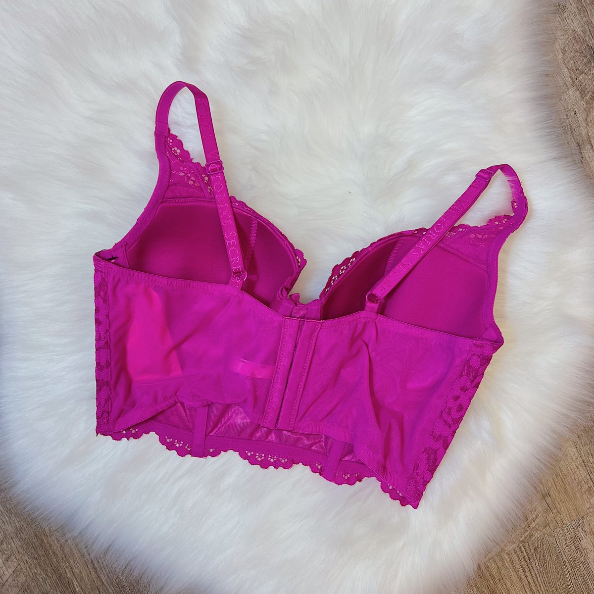 bn victoria's secrets body unlined demi all over lace pink bra size 36c,  Women's Fashion, New Undergarments & Loungewear on Carousell