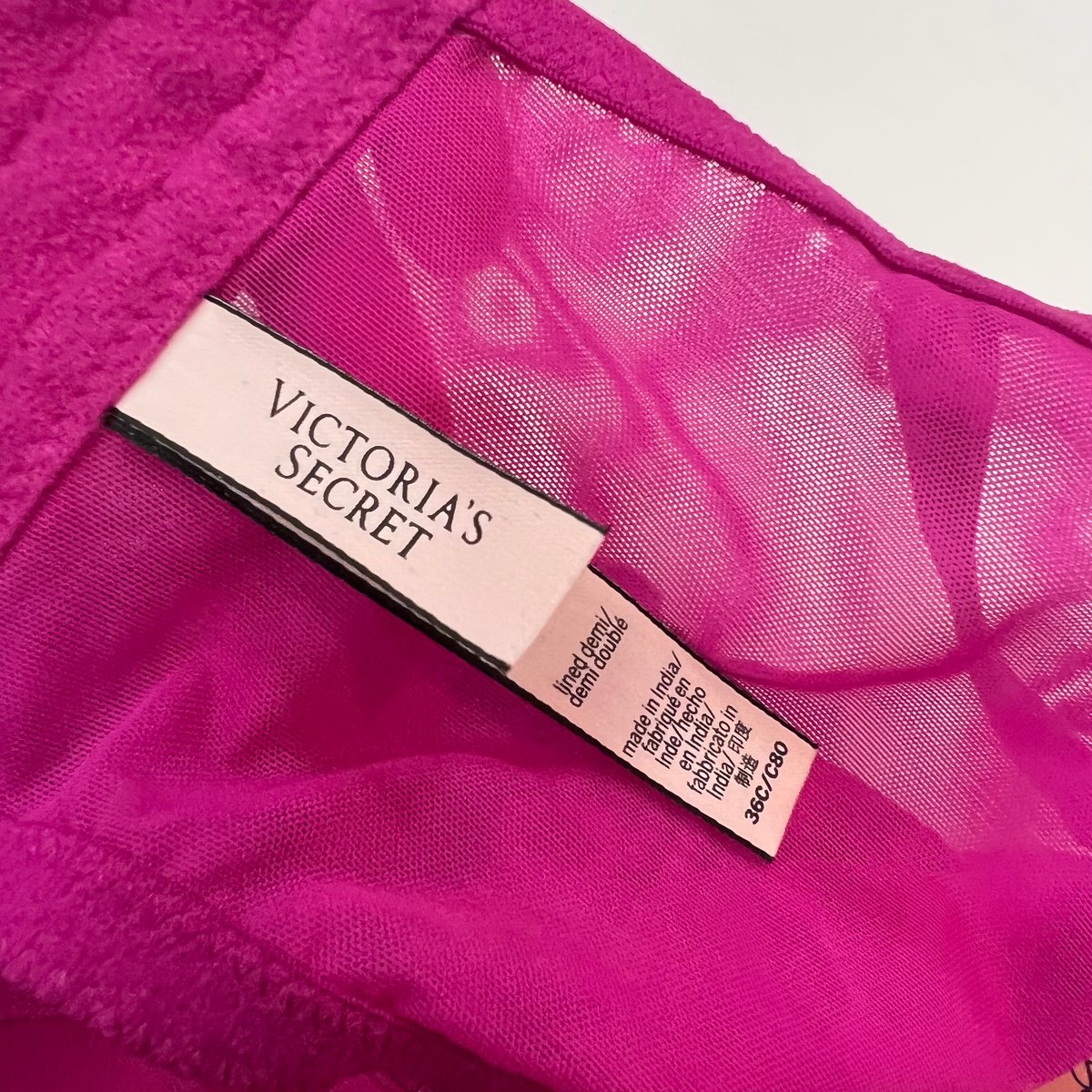 34C] Victoria's Secret Body by Victoria Lace Lightly Lined Demi Bra, Light  Bordeaux, Women's Fashion, New Undergarments & Loungewear on Carousell