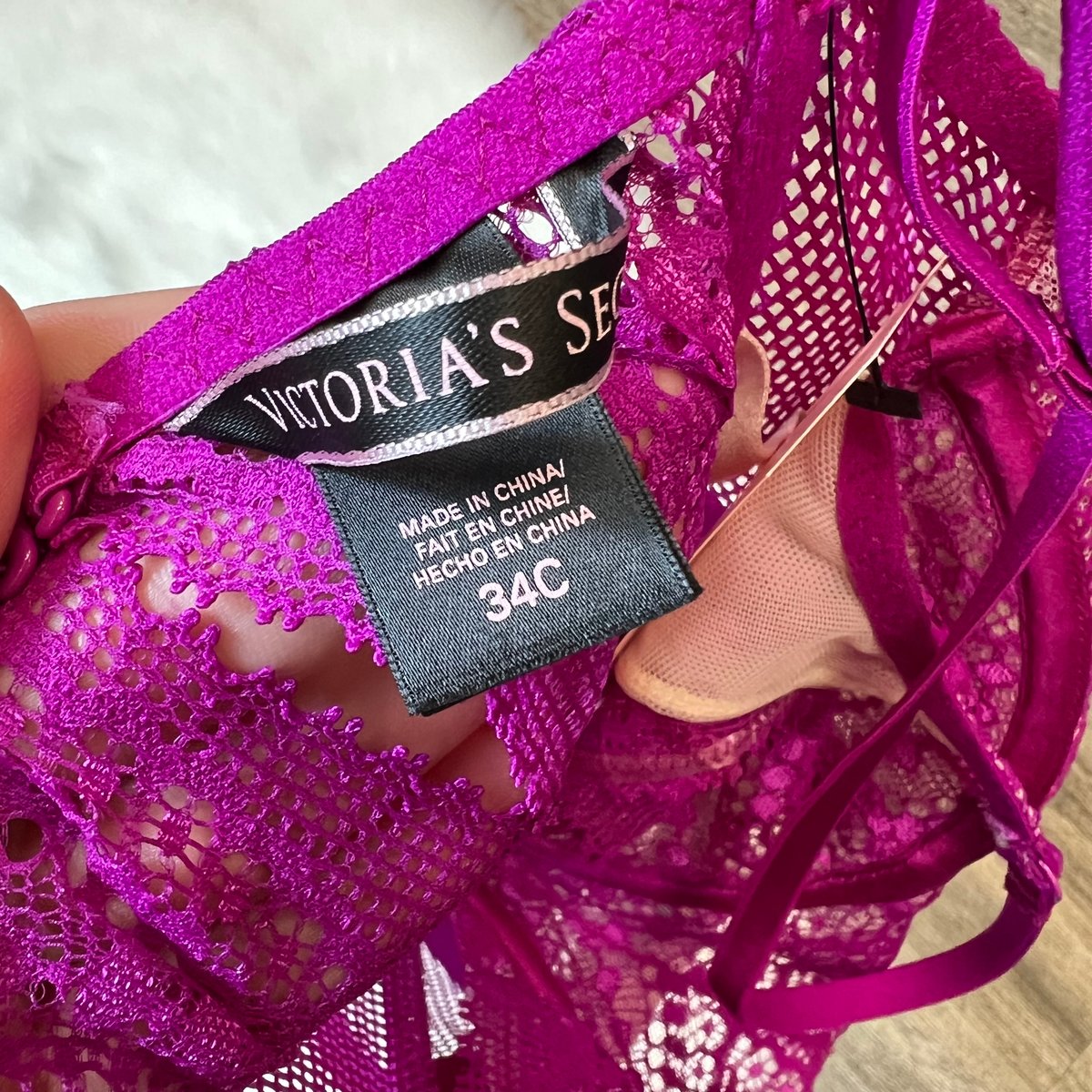 Size 34C/32D - Victoria's Secret Longline Fuchsia Lace Bustier NWOT