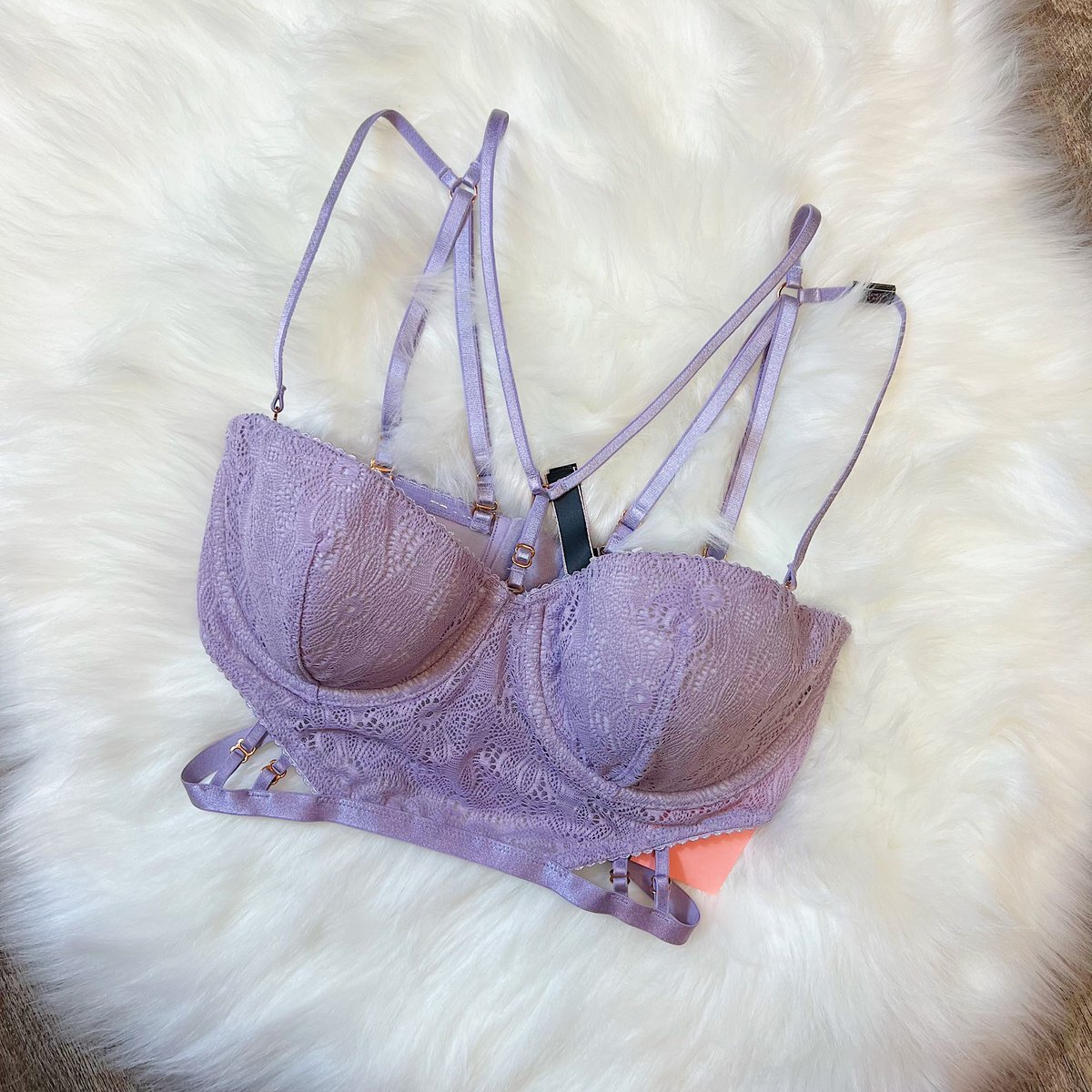 Size 32D/30DD - Victoria's Secret Lilac Lace Bondage Bustier NWT