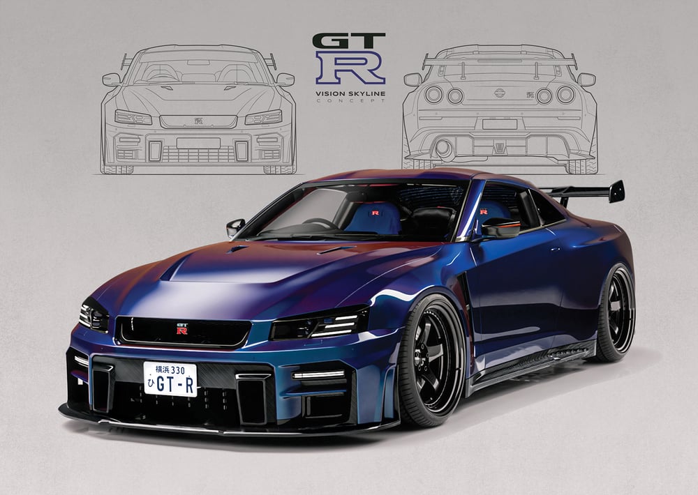 Nissan GT-R Vision Skyline Concept Poster Print