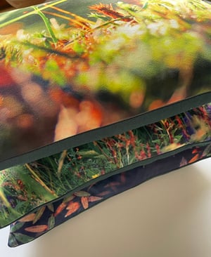 Image of Tree mosses, printed velvet cushion