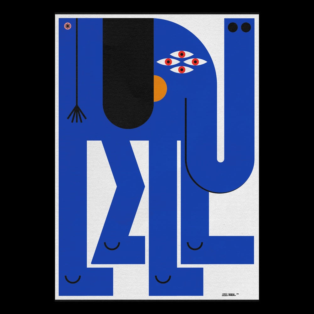 BLUE ELEPHANT Poster by Marco Oggian
