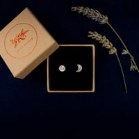 Image 5 of Moon Stud Earrings in Recycled Silver by Silver Nutmeg