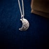 Crescent Moon Silver Necklace by Silver Nutmeg