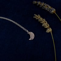 Image 5 of Crescent Moon Silver Necklace by Silver Nutmeg