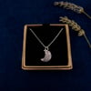 Crescent Moon Silver Necklace by Silver Nutmeg
