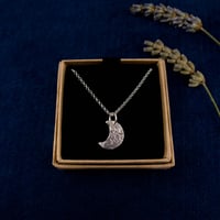 Image 4 of Crescent Moon Silver Necklace by Silver Nutmeg