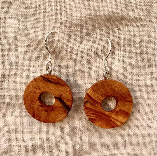 Olive Wood Earrings (Small) 