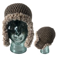 Image 2 of Feathered Brown Trapper Hat