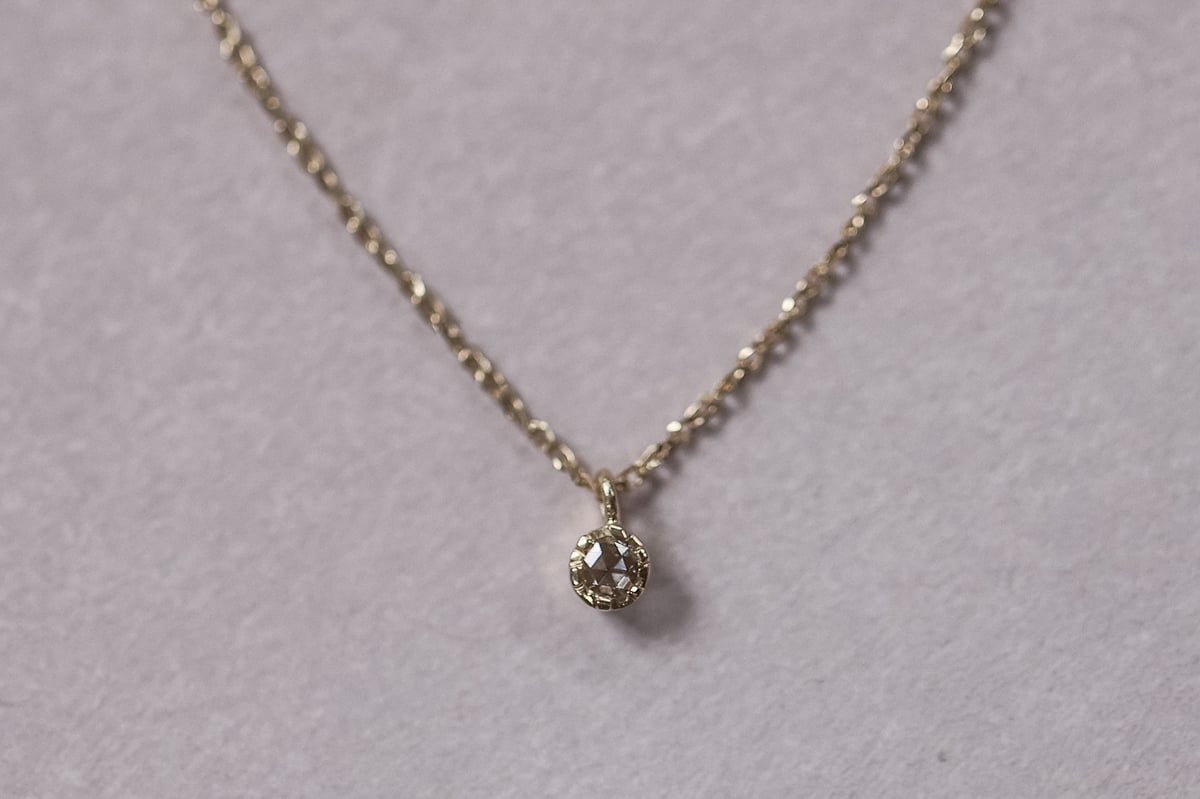 Image of 18ct gold 2.0mm rose-cut diamond necklace