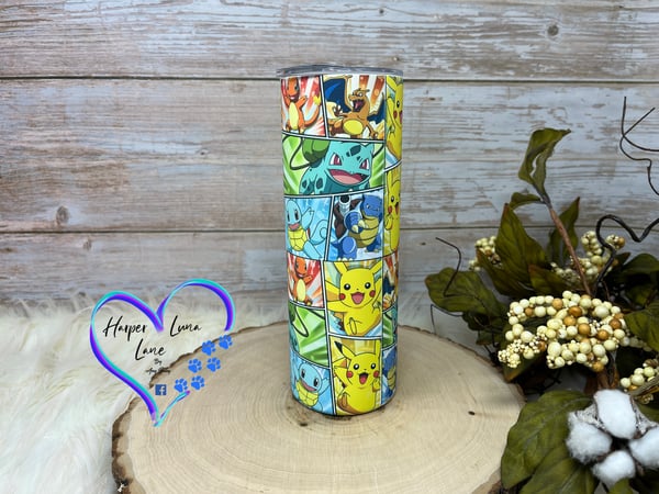 Image of 20oz Pokemon  Small Characters Glow In the Dark Sublimation Tumbler 