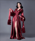 Wine Marabou-cuffed "Beverly" Gown Image 2