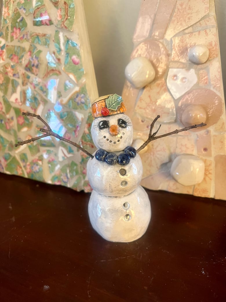 Image of Snow Peep with Holly Pill Box Hat