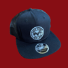 Black - Mesh Snapback Hat - White Patch Circle Logo