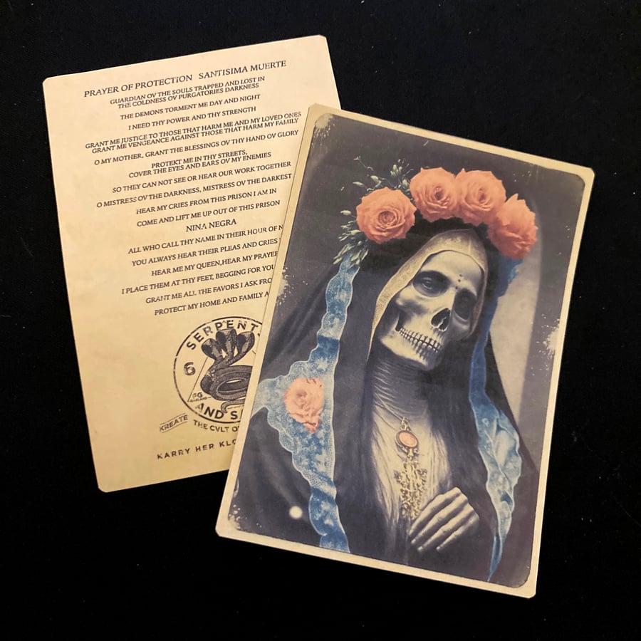 Image of VINTAGE - SANTA MUERTE PRAYER CARD