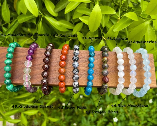 Natural Gemstone Beads Bracelet,Handmade Men Women Stretchy  Bracelet,Healing Cry