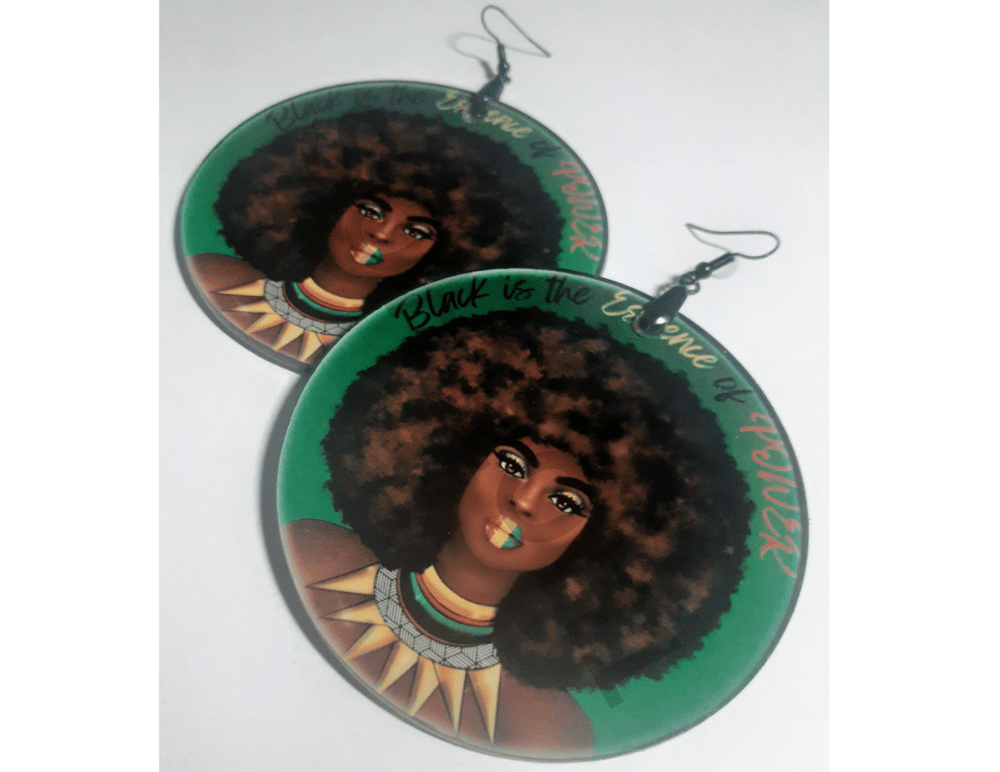 Image of Essence of Power1 Melanin Afro Queen Afrocentric Gift earrings