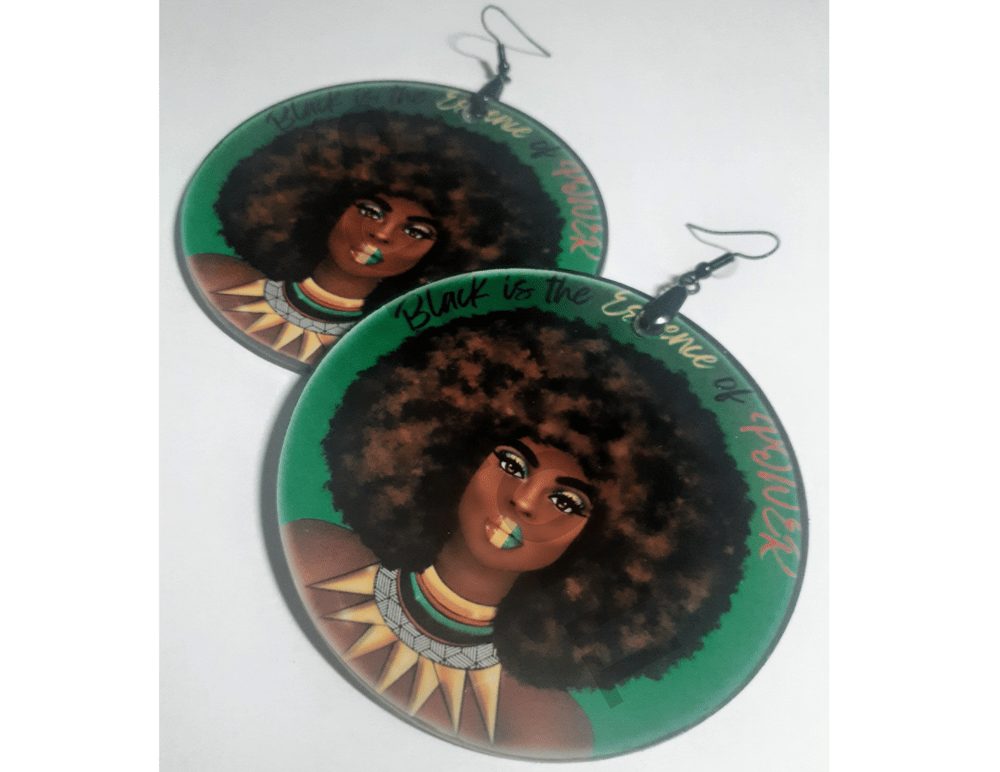 Image of Essence of Power1, Melanin, Afro, Queen, Afrocentric, Gift earrings