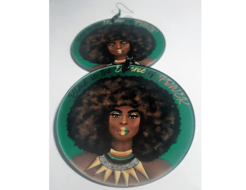 Image of Essence of Power1, Melanin, Afro, Queen, Afrocentric, Gift earrings