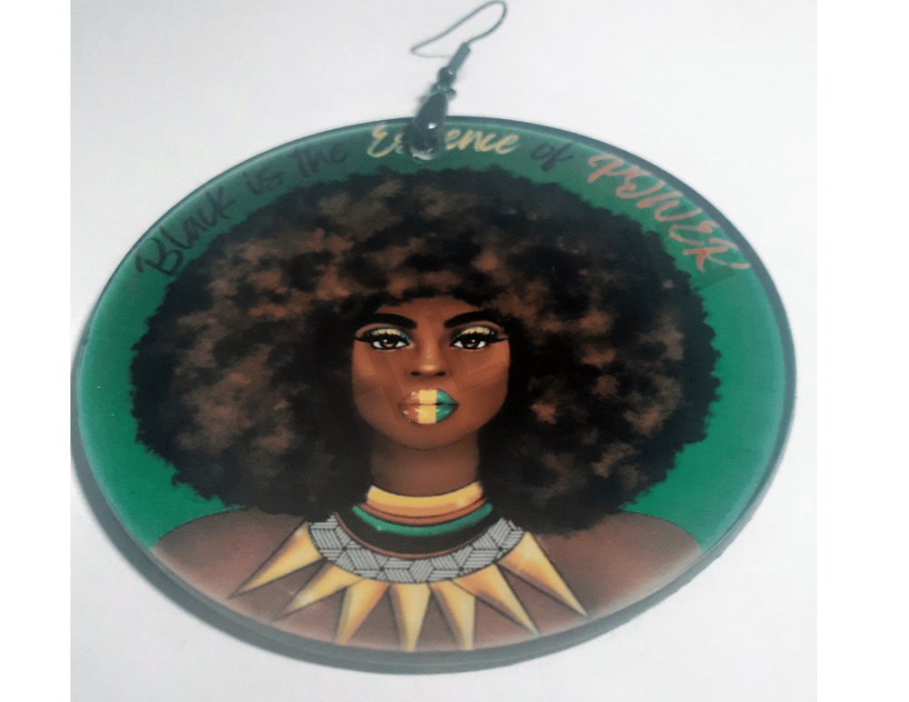 Image of Essence of Power1 Melanin Afro Queen Afrocentric Gift earrings