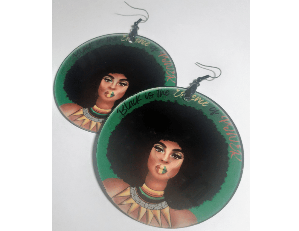 Image of Essence of Power2, Natural Black Hair, Afrocentric, earring gift