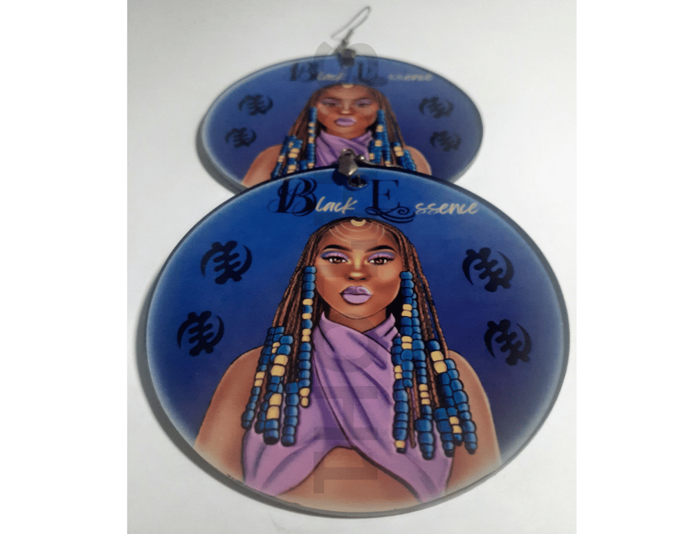 Image of Black Essence Black Queen Natural Black Hair Afrocentric jewelry earrings