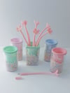 Acrylic Foam Beads Pen Holder W/ 8 Cherry Blossom Pens