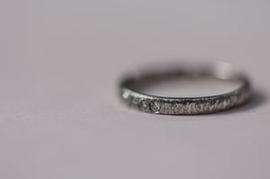 Image of *SAMPLE SALE - was £1385* Platinum 2mm horn textured semi eternity ring