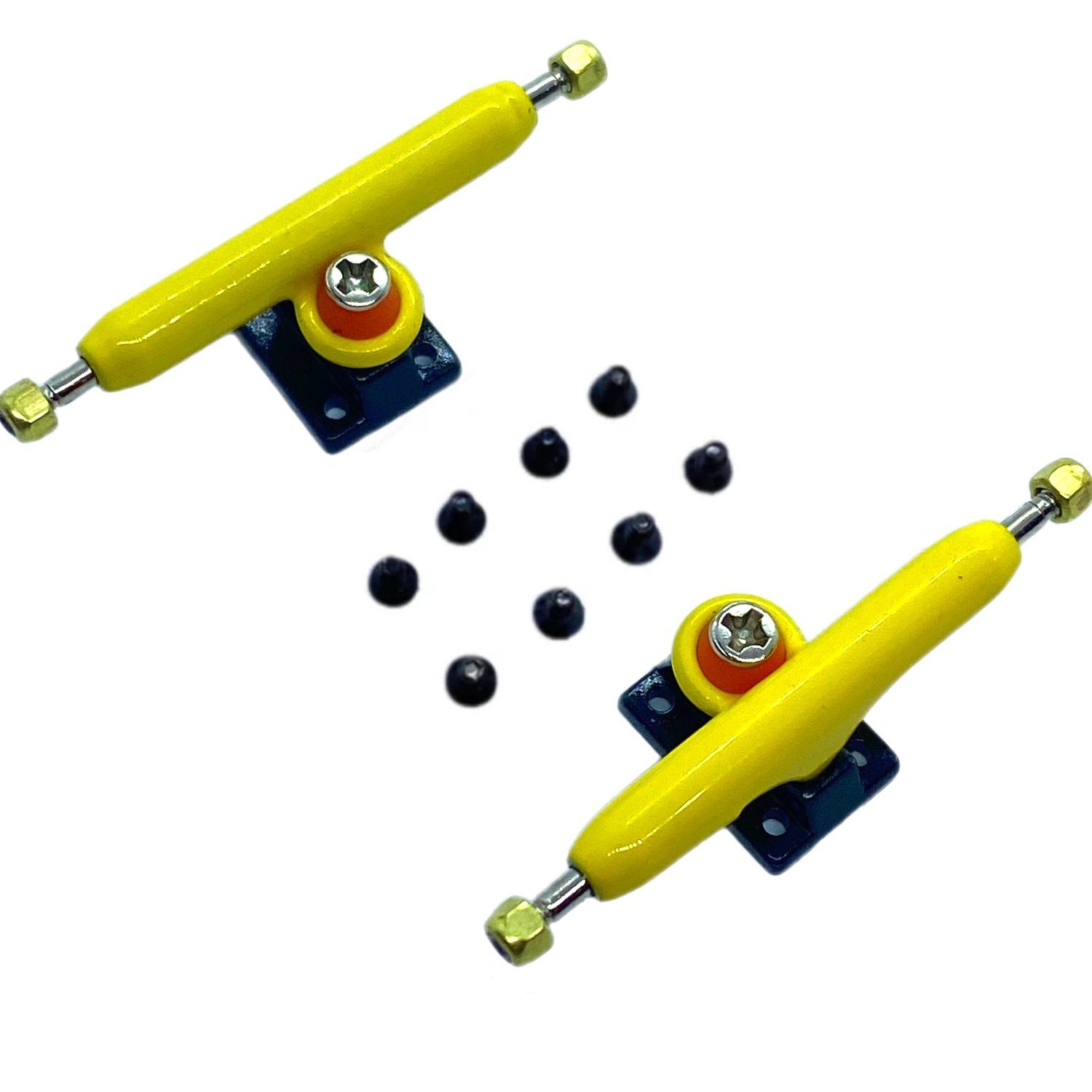 LC BOARDS FINGERBOARD INVERTED KING PIN TRUCKS 34MM YELLOW LC Boards