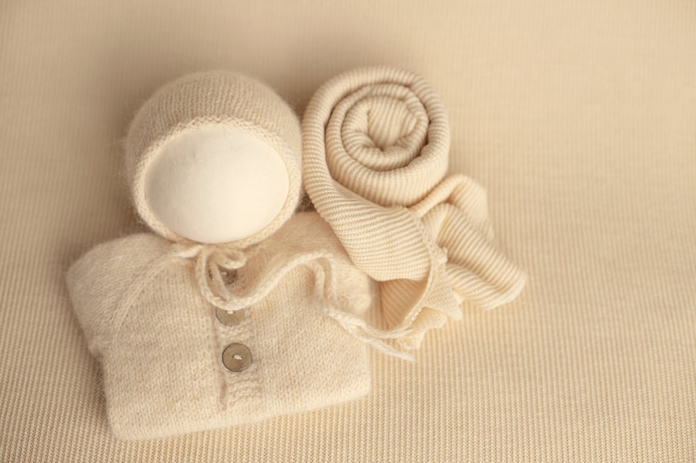 Image of Footed Romper and Bonnet Set - 3 colors