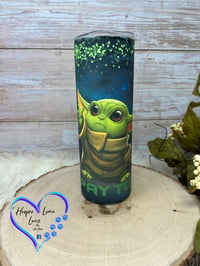 Image 1 of 20oz Grogu Glow In the Dark Sublimation Tumbler 