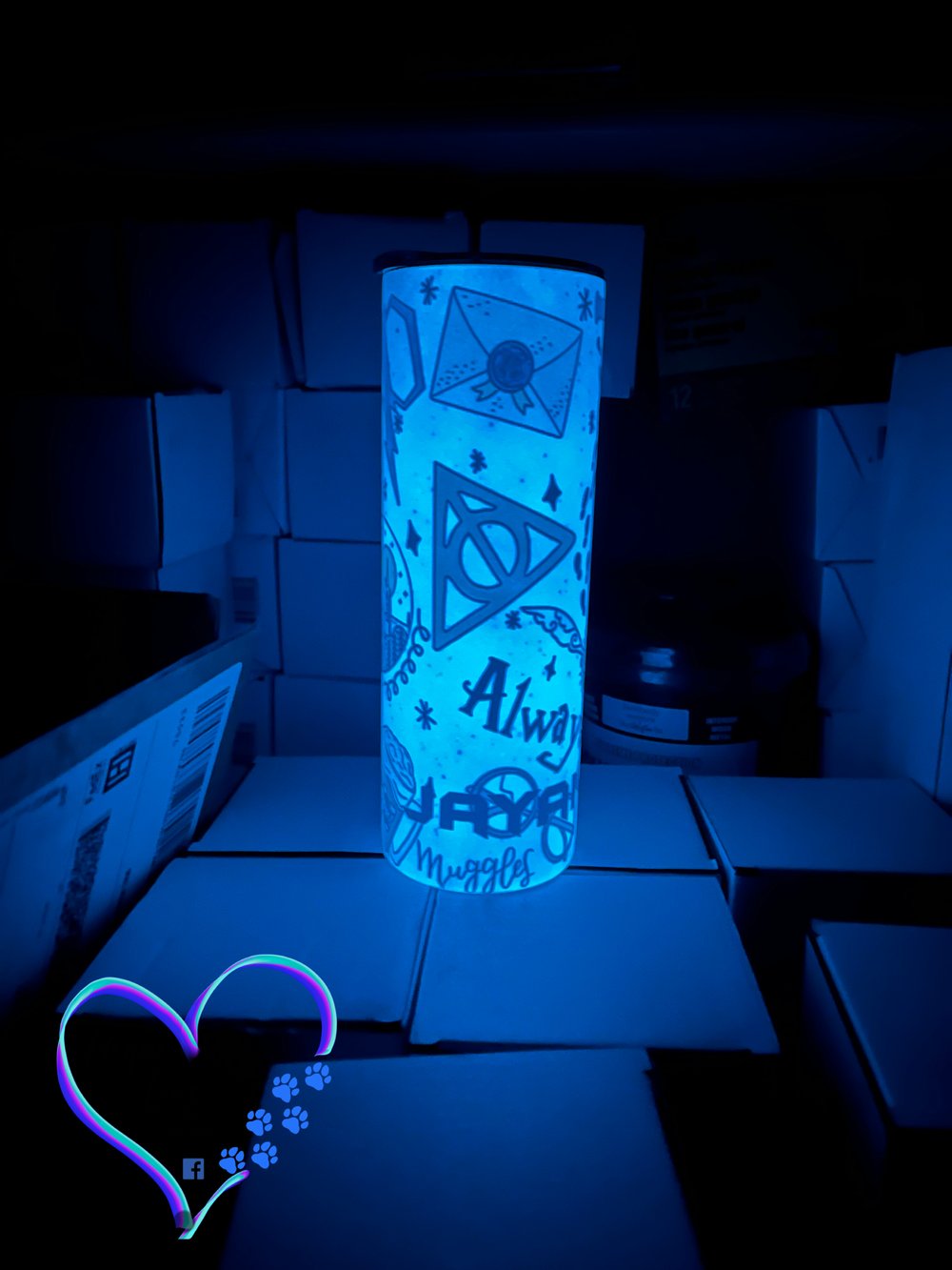 Image of Custom 20oz Harry Potter Glow In the Dark Sublimation Tumbler