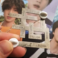 Image 3 of Jin Solo Song Crossword Enamel Pin