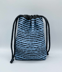 Image 1 of Indigo Soundwaves Stripe Drawstring Bag - Mini
