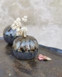 Juego de dos bolitas estriadas. Two flowerpot set.