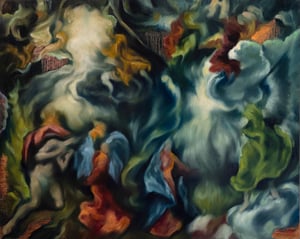 A pair of storms merging (study of El Greco II)
