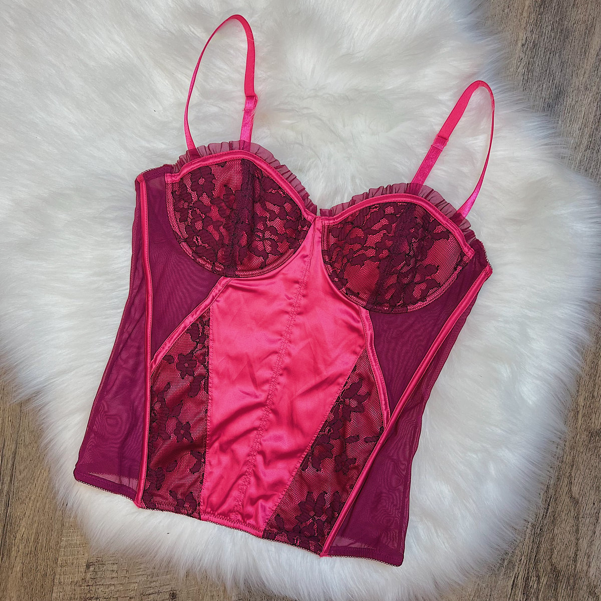SUPER STAR BUSTIER *HOT PINK* – Laced with Sparkles