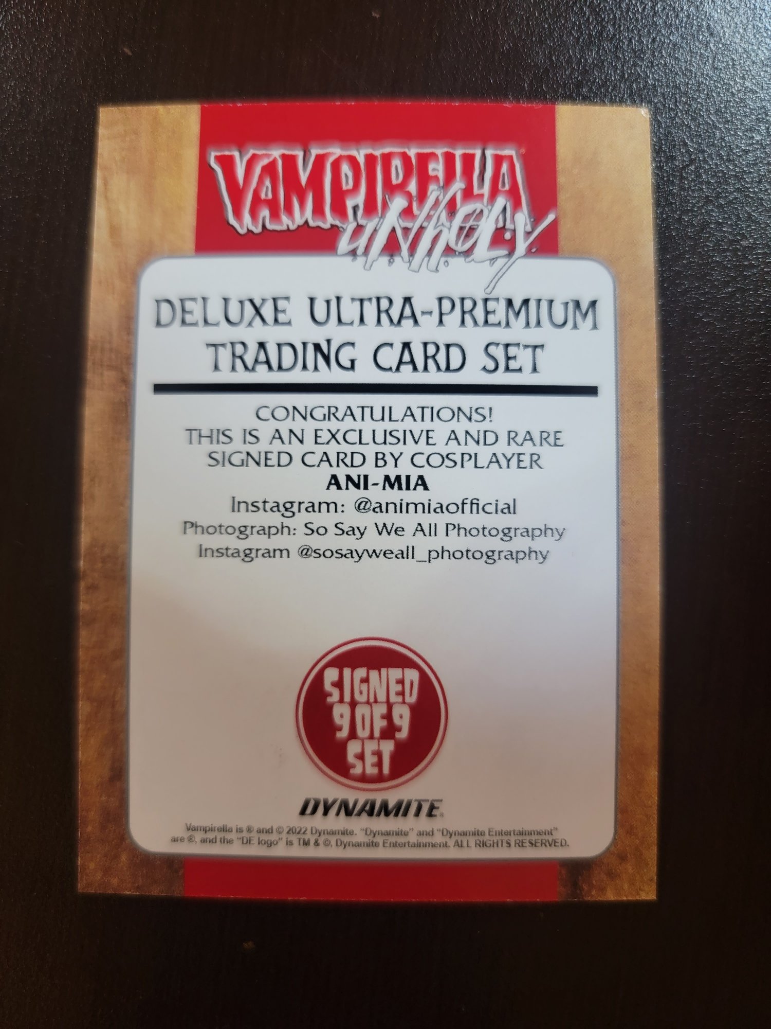 Image of LE Vampirella Strikes Trading Card - Dynamite Comics