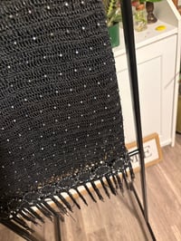 Image 2 of Boho black fringe beaded skirt 