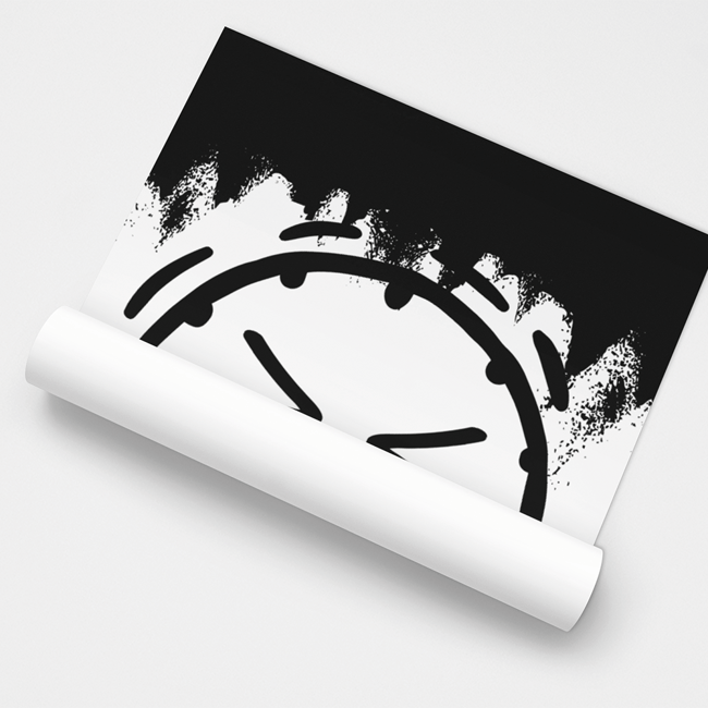 Poster - Black with White Blinkie Emoji