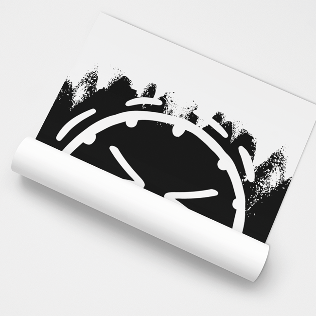 Poster - White with Black Blinkie Emoji